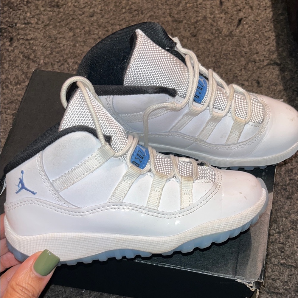 Kids White and Blue Sneakers